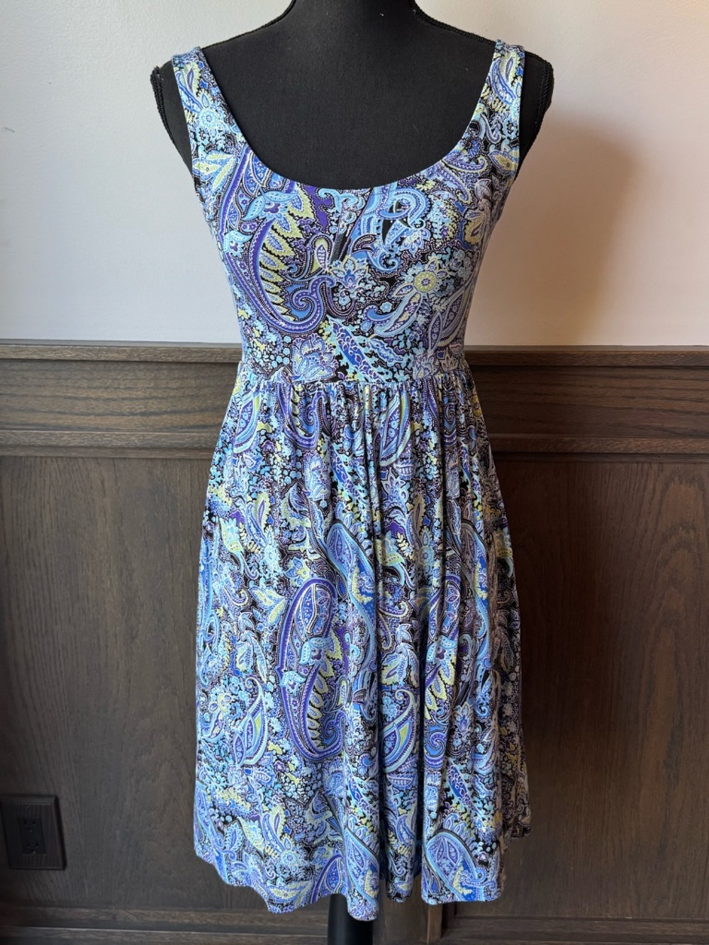 Lascana Sleeveless Paisley Print Sundress in Blue small - Picture 2 of 8